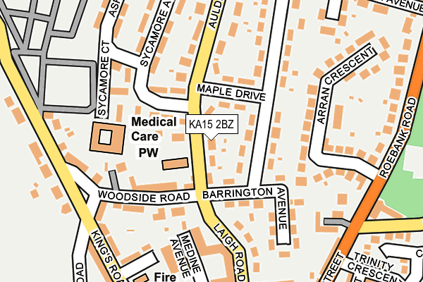 KA15 2BZ map - OS OpenMap – Local (Ordnance Survey)