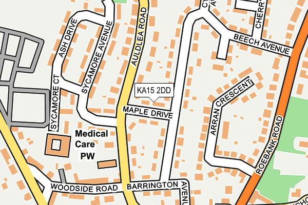 KA15 2DD map - OS OpenMap – Local (Ordnance Survey)