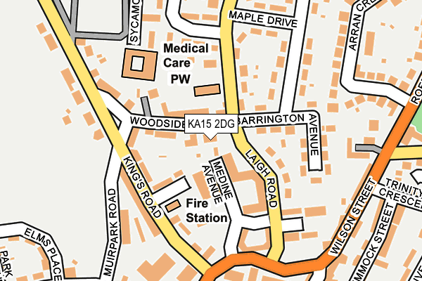 KA15 2DG map - OS OpenMap – Local (Ordnance Survey)
