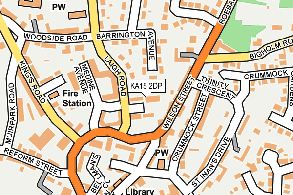 KA15 2DP map - OS OpenMap – Local (Ordnance Survey)