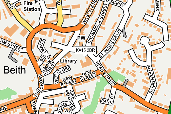 KA15 2DR map - OS OpenMap – Local (Ordnance Survey)
