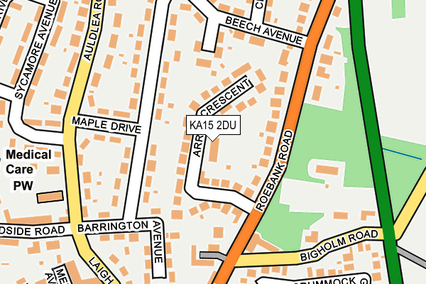 KA15 2DU map - OS OpenMap – Local (Ordnance Survey)