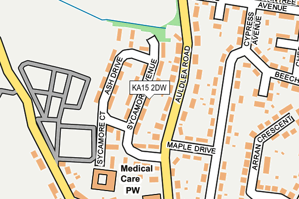 KA15 2DW map - OS OpenMap – Local (Ordnance Survey)