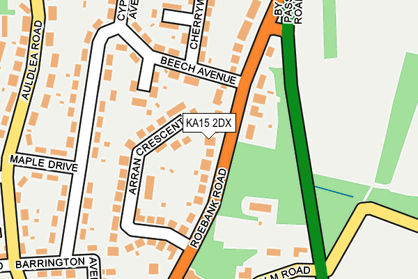 KA15 2DX map - OS OpenMap – Local (Ordnance Survey)