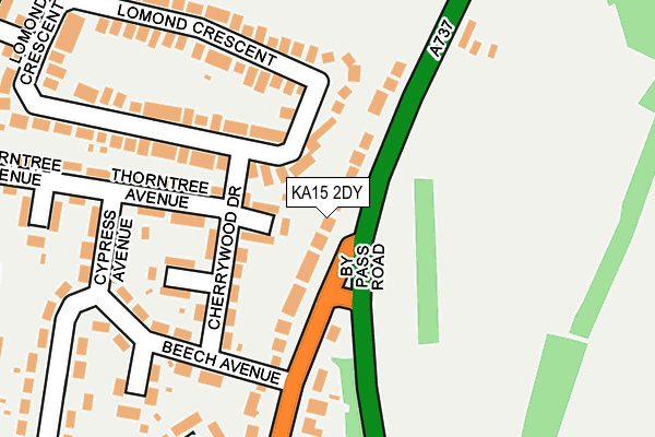 KA15 2DY map - OS OpenMap – Local (Ordnance Survey)