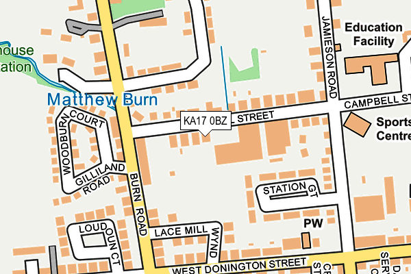KA17 0BZ map - OS OpenMap – Local (Ordnance Survey)