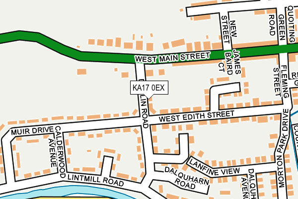 KA17 0EX map - OS OpenMap – Local (Ordnance Survey)