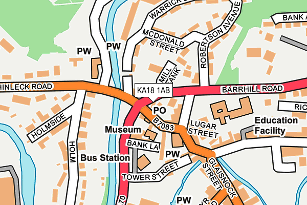 KA18 1AB map - OS OpenMap – Local (Ordnance Survey)