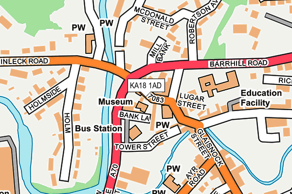 KA18 1AD map - OS OpenMap – Local (Ordnance Survey)