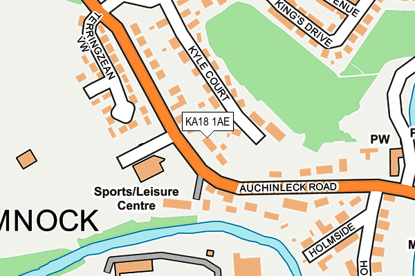 KA18 1AE map - OS OpenMap – Local (Ordnance Survey)