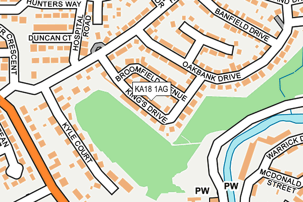 KA18 1AG map - OS OpenMap – Local (Ordnance Survey)
