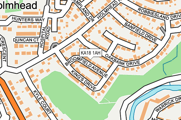 KA18 1AH map - OS OpenMap – Local (Ordnance Survey)