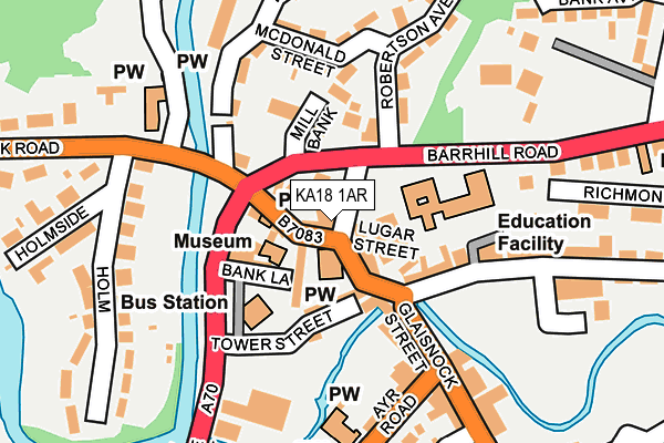 KA18 1AR map - OS OpenMap – Local (Ordnance Survey)