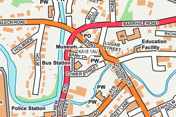 KA18 1AU map - OS OpenMap – Local (Ordnance Survey)