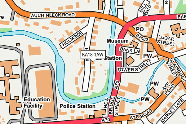 KA18 1AW map - OS OpenMap – Local (Ordnance Survey)