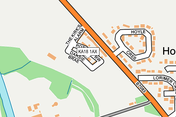 KA18 1AX map - OS OpenMap – Local (Ordnance Survey)