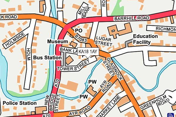 KA18 1AY map - OS OpenMap – Local (Ordnance Survey)