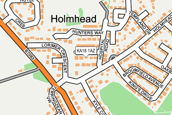 KA18 1AZ map - OS OpenMap – Local (Ordnance Survey)