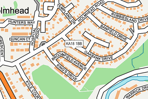KA18 1BB map - OS OpenMap – Local (Ordnance Survey)