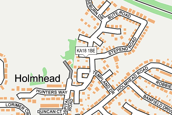 KA18 1BE map - OS OpenMap – Local (Ordnance Survey)