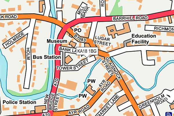 KA18 1BG map - OS OpenMap – Local (Ordnance Survey)