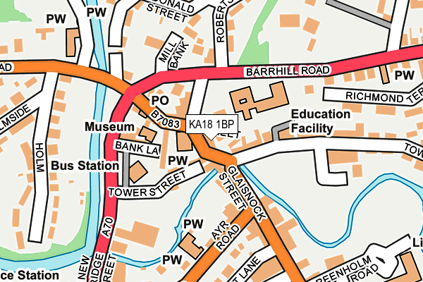 KA18 1BP map - OS OpenMap – Local (Ordnance Survey)