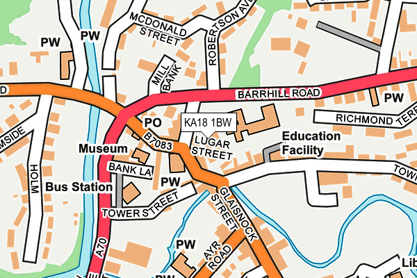 KA18 1BW map - OS OpenMap – Local (Ordnance Survey)