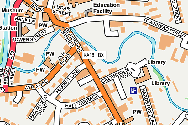 KA18 1BX map - OS OpenMap – Local (Ordnance Survey)