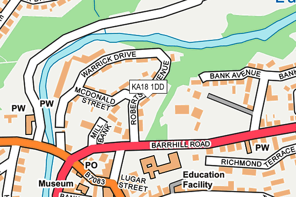 KA18 1DD map - OS OpenMap – Local (Ordnance Survey)