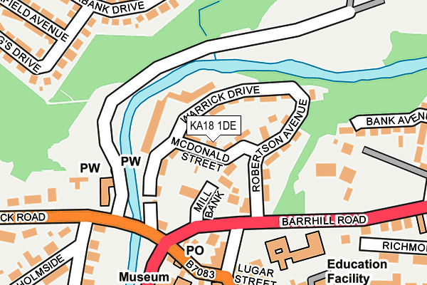 KA18 1DE map - OS OpenMap – Local (Ordnance Survey)