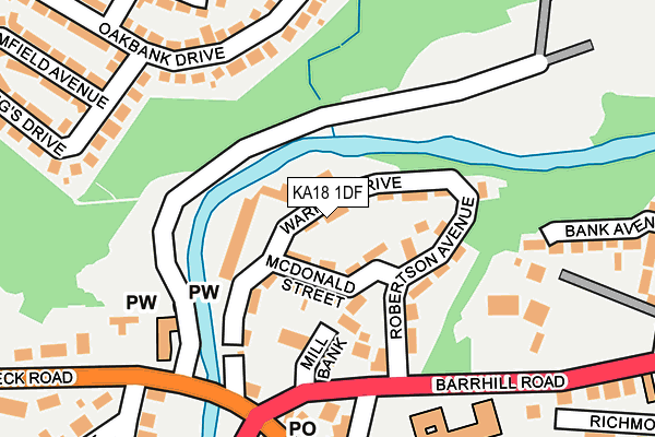 KA18 1DF map - OS OpenMap – Local (Ordnance Survey)