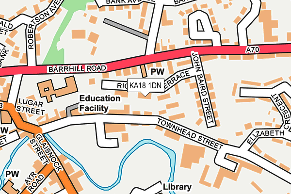 KA18 1DN map - OS OpenMap – Local (Ordnance Survey)