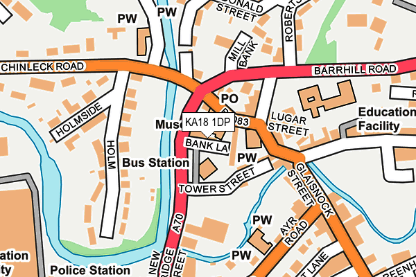 KA18 1DP map - OS OpenMap – Local (Ordnance Survey)