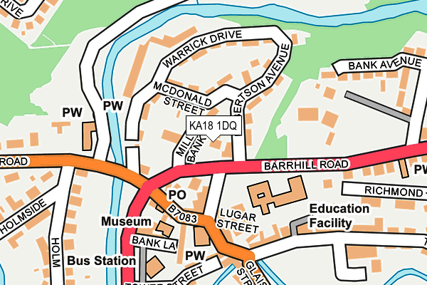 KA18 1DQ map - OS OpenMap – Local (Ordnance Survey)