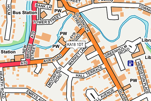 KA18 1DT map - OS OpenMap – Local (Ordnance Survey)