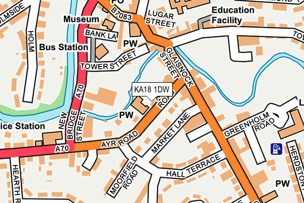 KA18 1DW map - OS OpenMap – Local (Ordnance Survey)