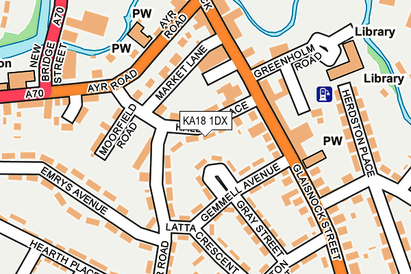 KA18 1DX map - OS OpenMap – Local (Ordnance Survey)