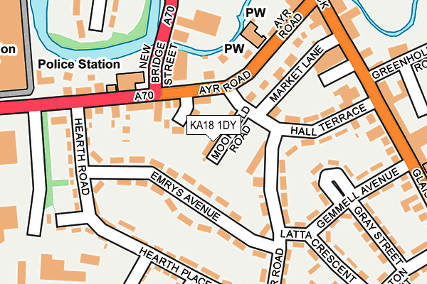 KA18 1DY map - OS OpenMap – Local (Ordnance Survey)