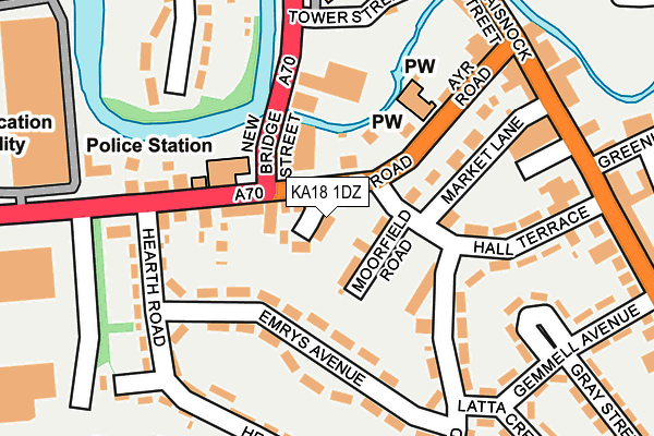 KA18 1DZ map - OS OpenMap – Local (Ordnance Survey)