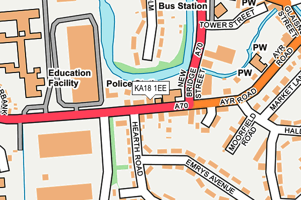 KA18 1EE map - OS OpenMap – Local (Ordnance Survey)