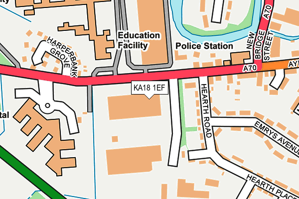 KA18 1EF map - OS OpenMap – Local (Ordnance Survey)