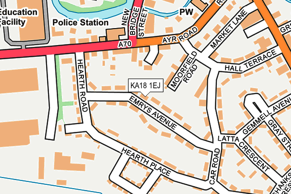 KA18 1EJ map - OS OpenMap – Local (Ordnance Survey)