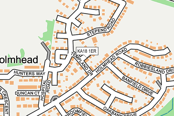 KA18 1ER map - OS OpenMap – Local (Ordnance Survey)