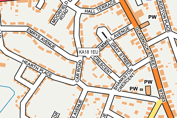 KA18 1EU map - OS OpenMap – Local (Ordnance Survey)