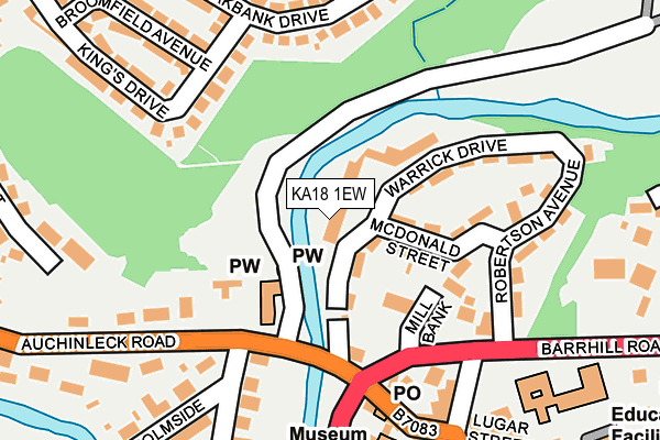 KA18 1EW map - OS OpenMap – Local (Ordnance Survey)