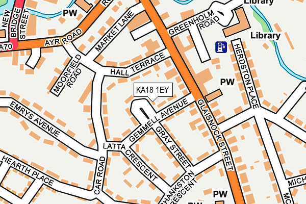 KA18 1EY map - OS OpenMap – Local (Ordnance Survey)