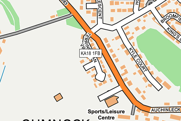 KA18 1FB map - OS OpenMap – Local (Ordnance Survey)