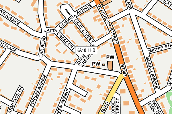 KA18 1HB map - OS OpenMap – Local (Ordnance Survey)