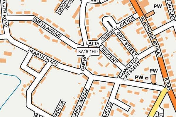 KA18 1HD map - OS OpenMap – Local (Ordnance Survey)