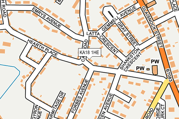 KA18 1HE map - OS OpenMap – Local (Ordnance Survey)